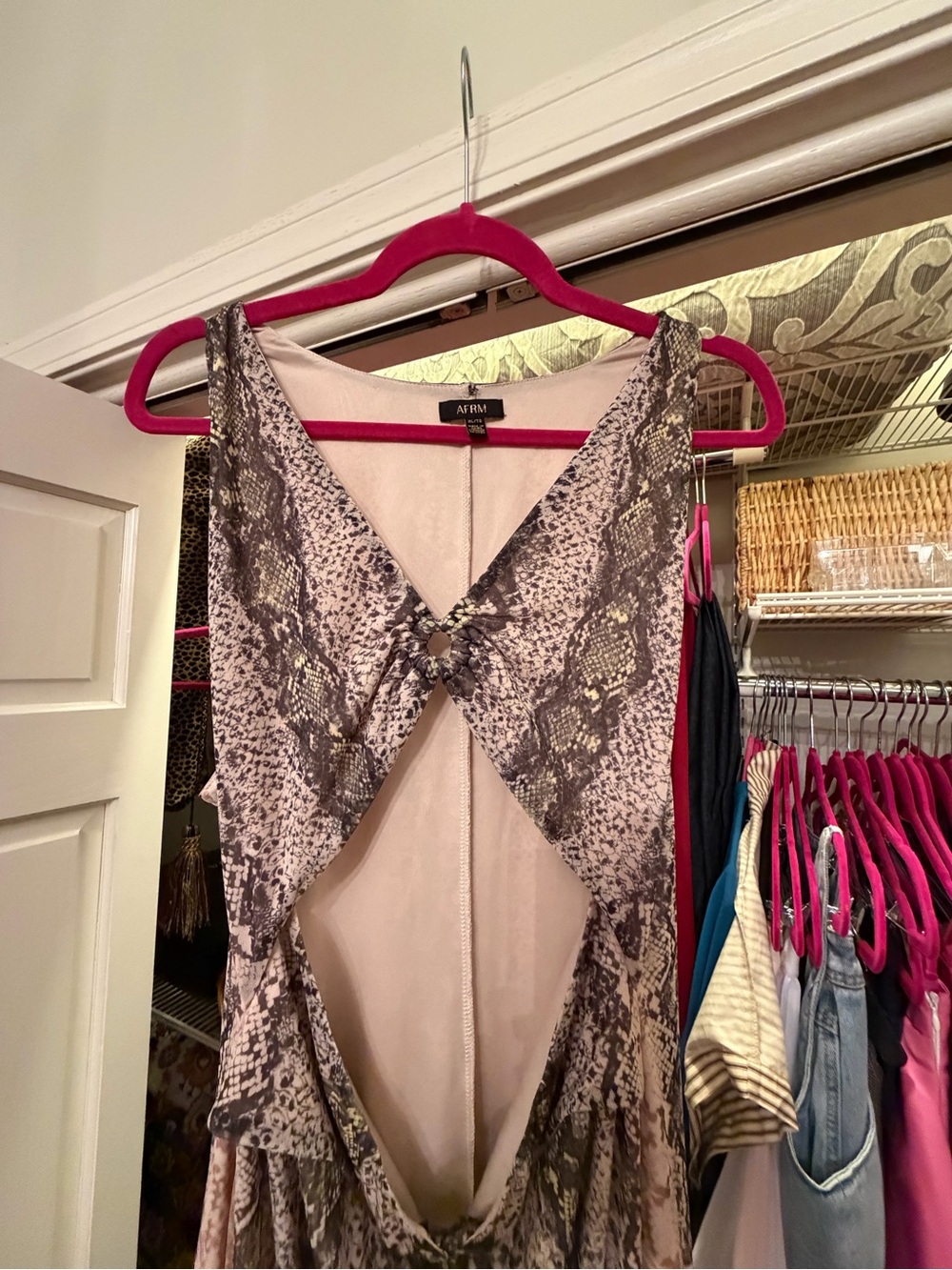 AFRM Snake-Print Dress